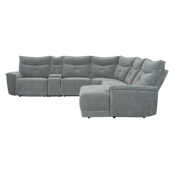 Tesoro Dark Gray 6-Piece Modular Reclining Sectional with Right Chaise - Ornate Home