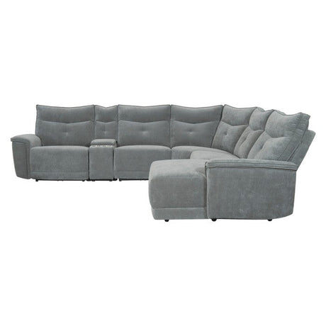 Tesoro Dark Gray 6-Piece Modular Reclining Sectional with Right Chaise - Ornate Home