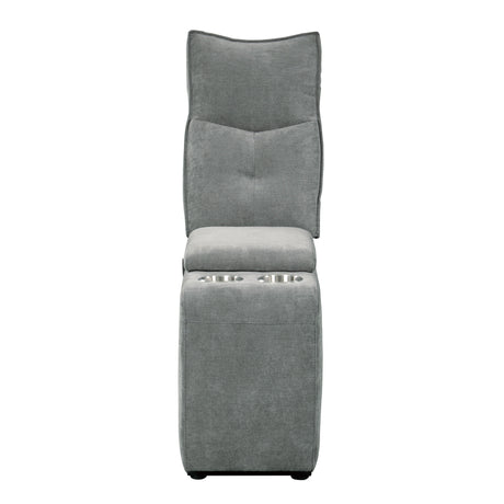Tesoro Dark Gray Power Double Reclining Loveseat - Ornate Home