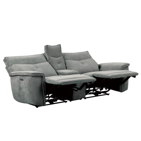 Tesoro Dark Gray Power Double Reclining Loveseat - Ornate Home