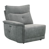 Tesoro Dark Gray Power Double Reclining Loveseat - Ornate Home