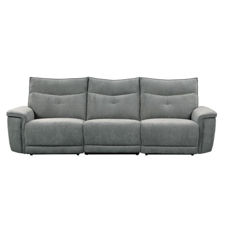 Tesoro Dark Gray Power Double Reclining Sofa - Ornate Home