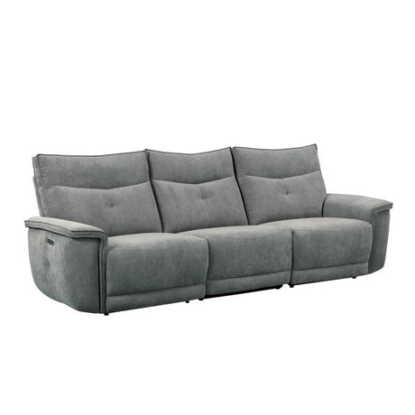 Tesoro Dark Gray Power Double Reclining Sofa - Ornate Home
