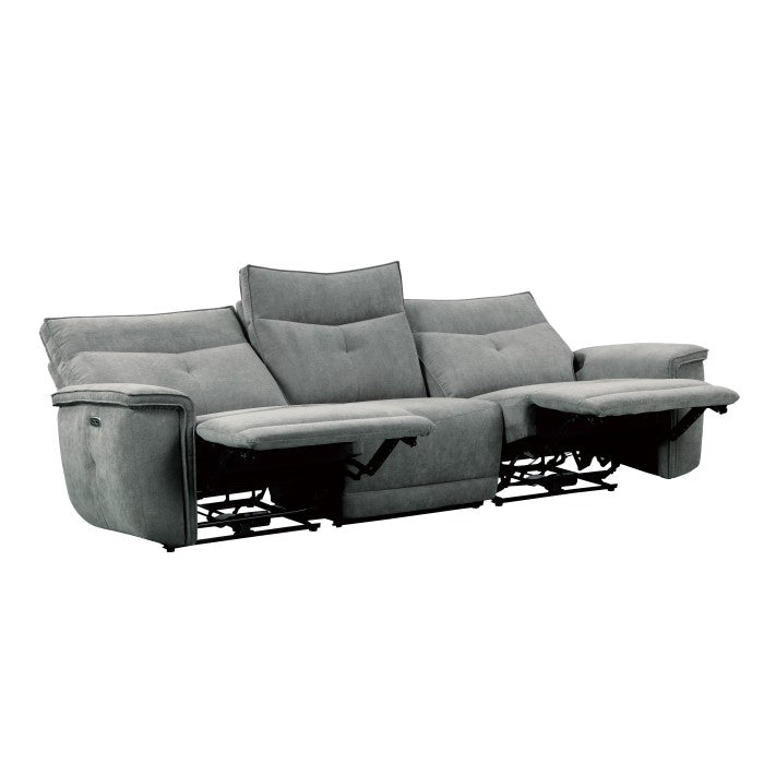 Tesoro Dark Gray Power Double Reclining Sofa - Ornate Home