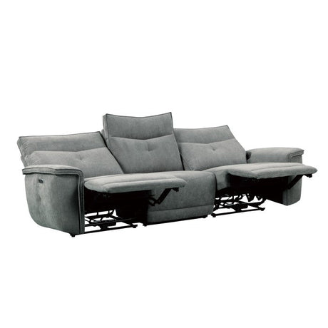 Tesoro Dark Gray Power Double Reclining Sofa - Ornate Home