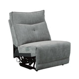 Tesoro Dark Gray Power Double Reclining Sofa - Ornate Home