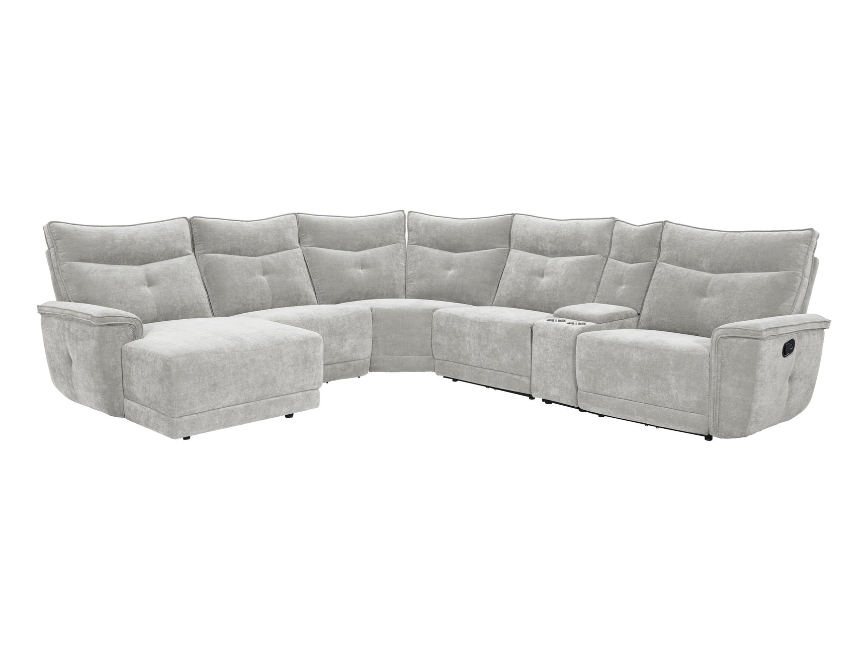 Tesoro Gray 6-Piece Modular Reclining Sectional with Left Chaise - Ornate Home