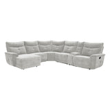 Tesoro Gray 6-Piece Modular Reclining Sectional with Left Chaise - Ornate Home