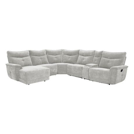 Tesoro Gray 6-Piece Modular Reclining Sectional with Left Chaise - Ornate Home