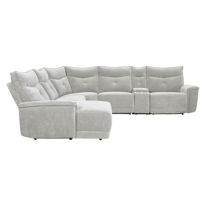 Tesoro Gray 6-Piece Modular Reclining Sectional with Left Chaise - Ornate Home