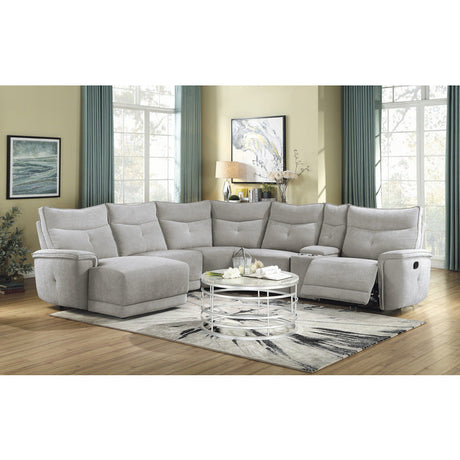 Tesoro Gray 6-Piece Modular Reclining Sectional with Left Chaise - Ornate Home