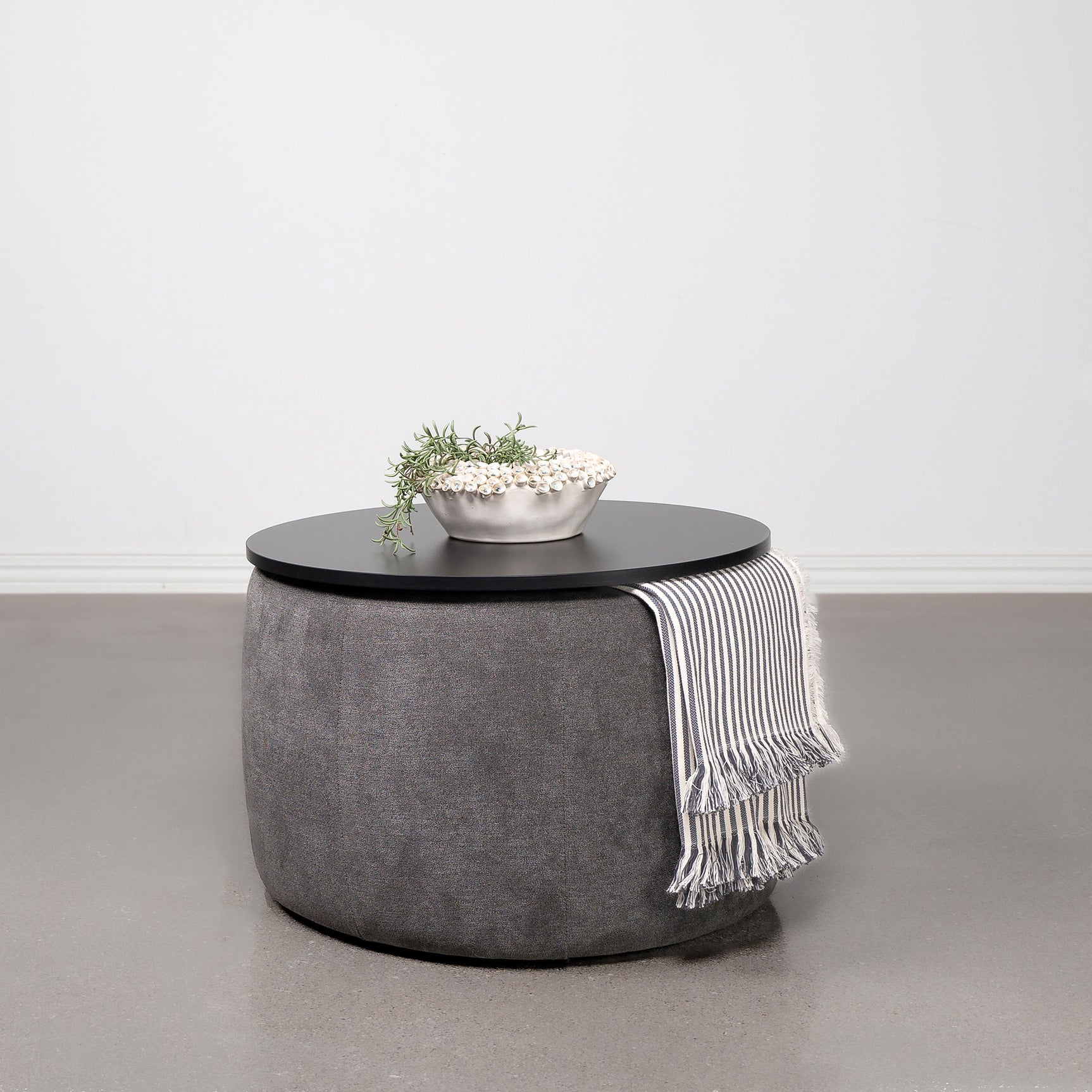 Tesoro Grey Ottoman - Ornate Home