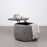Tesoro Grey Ottoman - Ornate Home