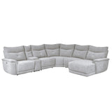 Tesoro Mist Gray 6-Piece Modular Power Reclining Sectional with Right Chaise - Ornate Home