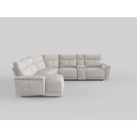 Tesoro Mist Gray 6-Piece Modular Power Reclining Sectional with Right Chaise - Ornate Home