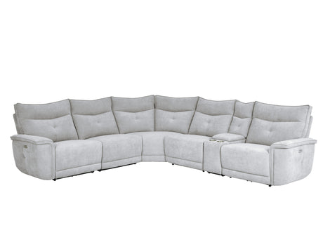 Tesoro Mist Gray 6-Piece Modular Power Reclining Sectionals - Ornate Home