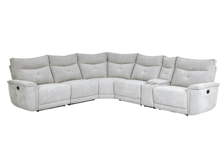 Tesoro Mist Gray 6-Piece Modular Reclining Sectional - Ornate Home