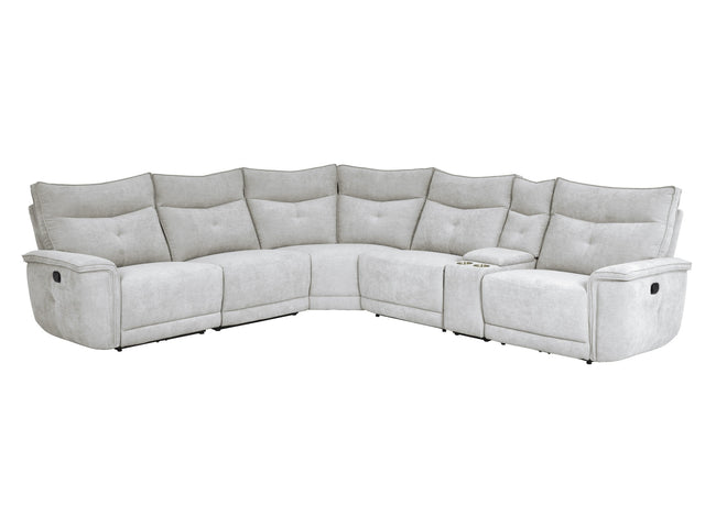 Tesoro Mist Gray 6-Piece Modular Reclining Sectional - Ornate Home