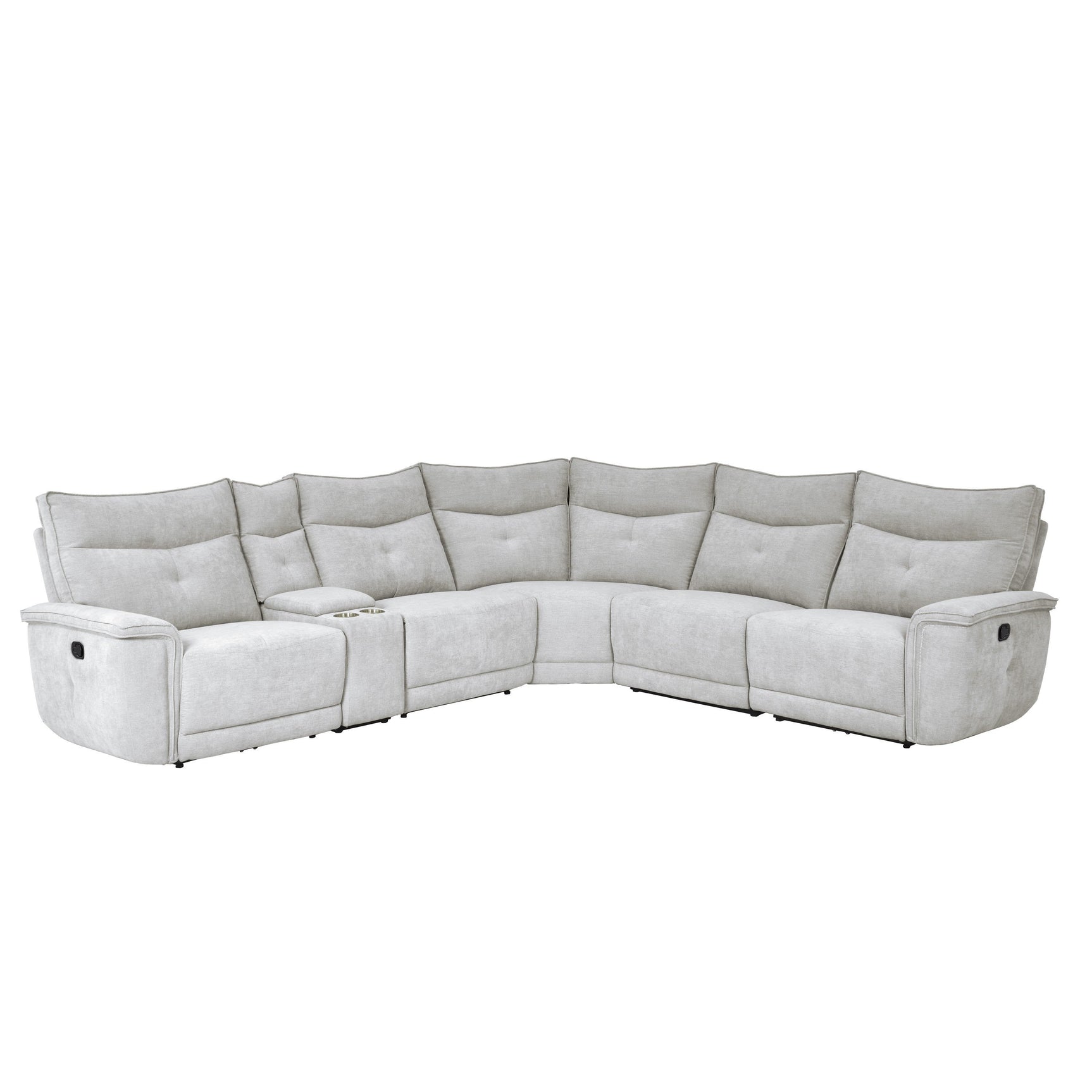 Tesoro Mist Gray 6-Piece Modular Reclining Sectional - Ornate Home
