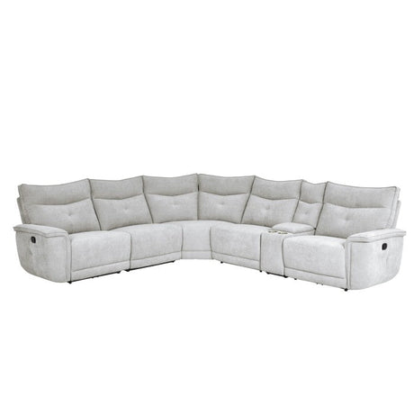 Tesoro Mist Gray 6-Piece Modular Reclining Sectional - Ornate Home