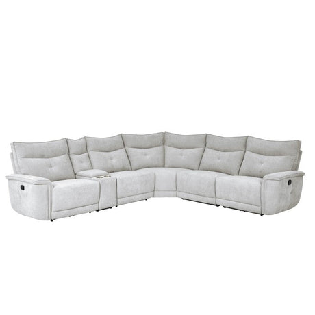 Tesoro Mist Gray 6-Piece Modular Reclining Sectional - Ornate Home
