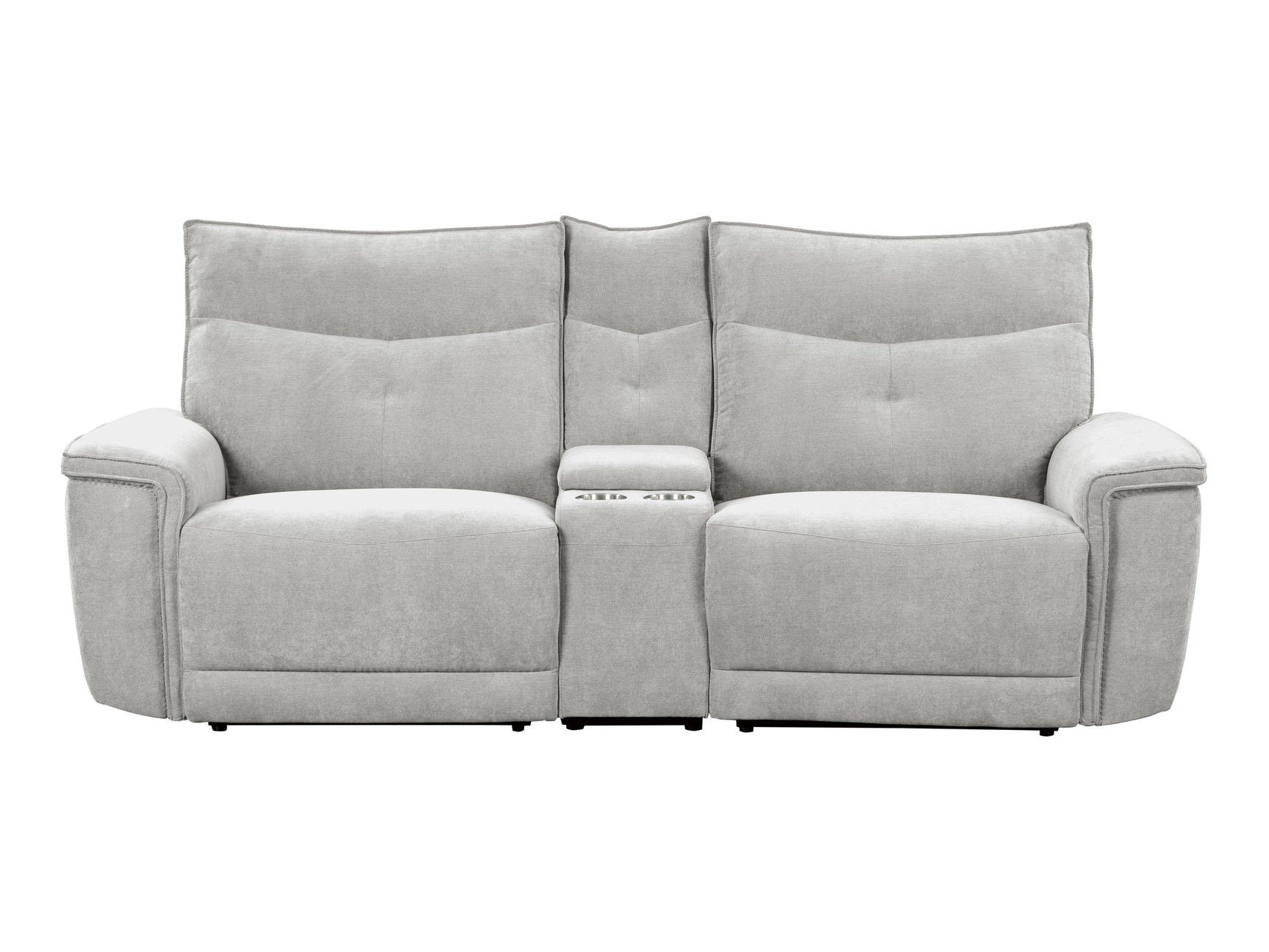 Tesoro Mist Gray Power Double Reclining Loveseat - Ornate Home