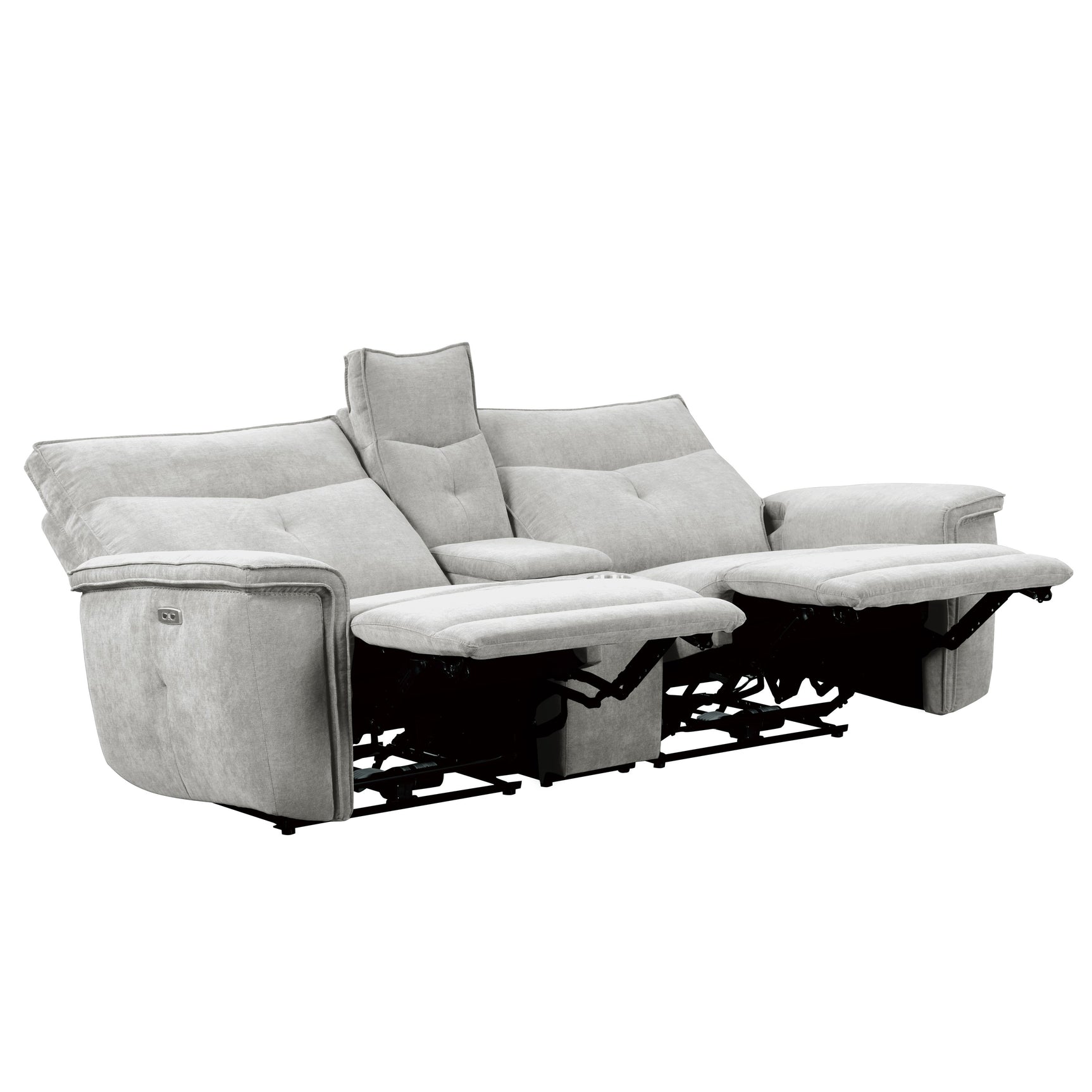 Tesoro Mist Gray Power Double Reclining Loveseat - Ornate Home