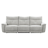 Tesoro Mist Gray Power Double Reclining Sofas - Ornate Home