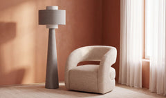 Tess Beige Floor Lamp Oat - Ornate Home