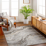 Tess Gray & Brown Marble Area Rug - Clearance - Ornate Home