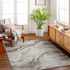 Tess Gray & Brown Marble Area Rug - Clearance - Ornate Home