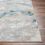 Tess Silver Blue Marble Area Rug - Clearance - Ornate Home