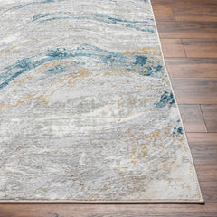Tess Silver Blue Marble Area Rug - Clearance - Ornate Home