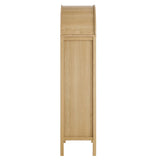 Tessa Oak Tall Arched Storage Display Cabinet - Ornate Home