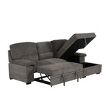 Tessaro Dark Gray Right-Facing Sleeper Sectional w/ Storage - Ornate Home