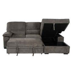 Tessaro Dark Gray Right-Facing Sleeper Sectional w/ Storage - Ornate Home