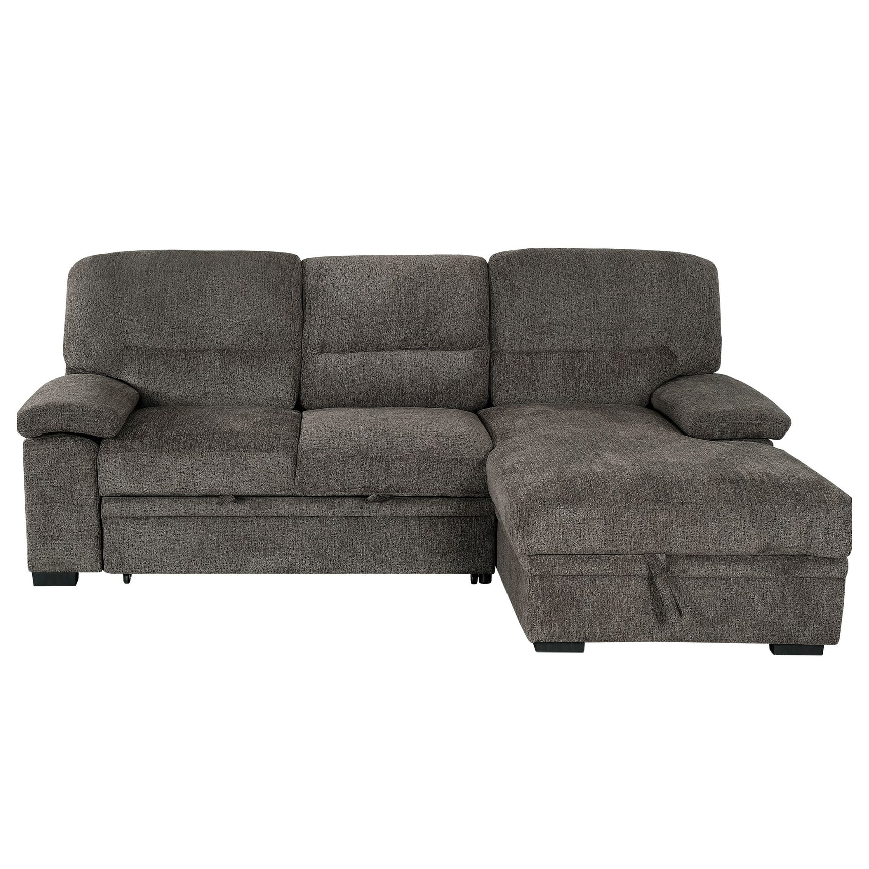 Tessaro Dark Gray Right-Facing Sleeper Sectional w/ Storage - Ornate Home