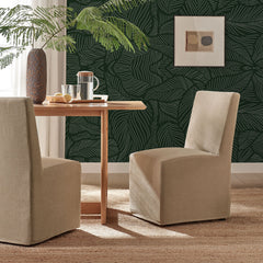 Tessera Almond Upholstered Linen-Blend Slipcovered Dining Chair - Ornate Home