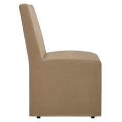 Tessera Almond Upholstered Linen-Blend Slipcovered Dining Chair - Ornate Home