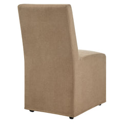 Tessera Almond Upholstered Linen-Blend Slipcovered Dining Chair - Ornate Home