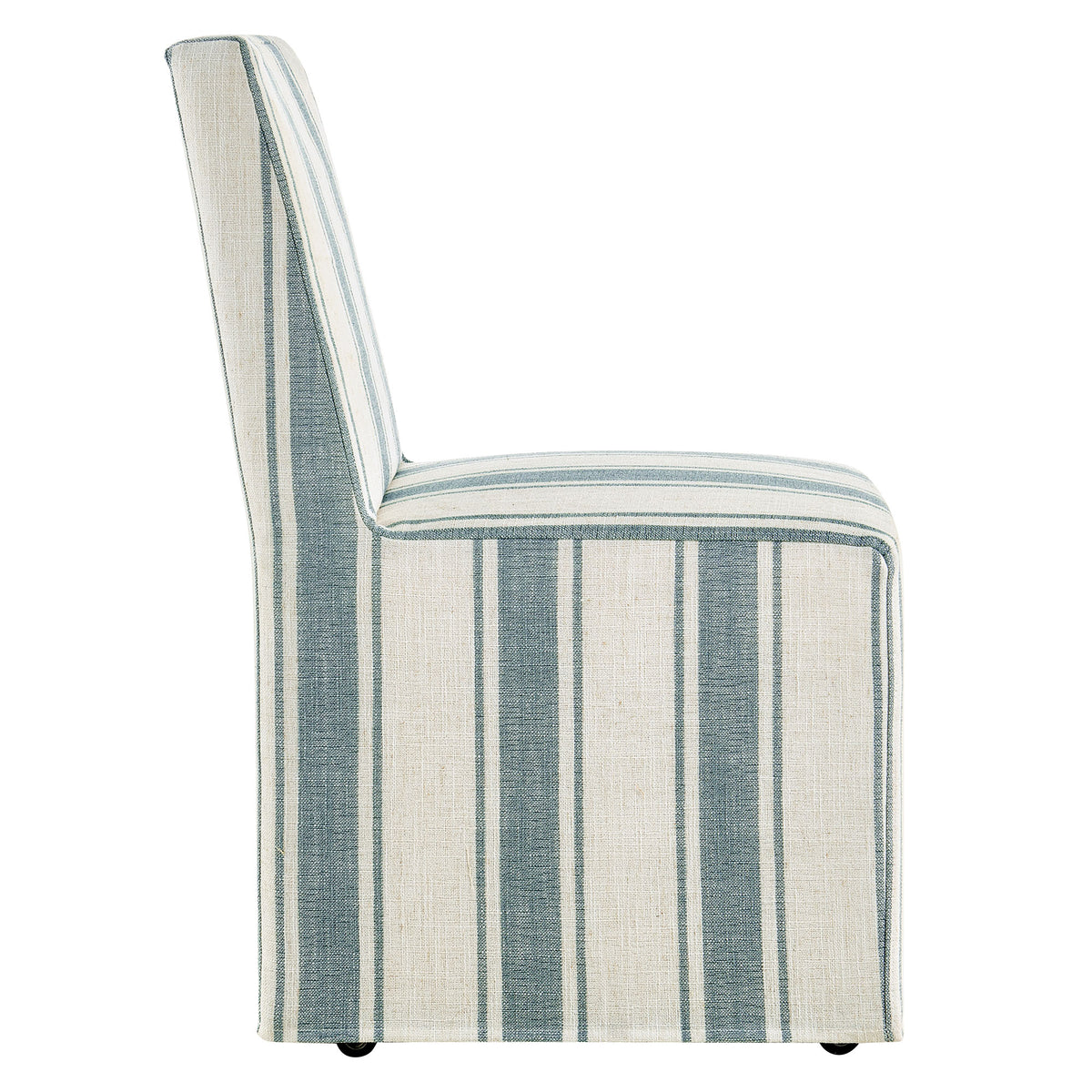 Tessera Blue Stripe Striped Slipcovered Dining Side Chair - Ornate Home