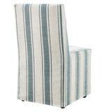 Tessera Blue Stripe Striped Slipcovered Dining Side Chair - Ornate Home