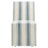 Tessera Blue Stripe Striped Slipcovered Dining Side Chair - Ornate Home