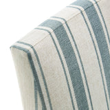 Tessera Blue Stripe Striped Slipcovered Dining Side Chair - Ornate Home