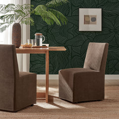 Tessera Cocoa Upholstered Linen-Blend Slipcovered Dining Chair - Ornate Home
