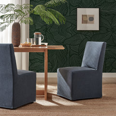 Tessera Denim Upholstered Linen-Blend Slipcovered Dining Chair - Ornate Home