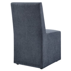 Tessera Denim Upholstered Linen-Blend Slipcovered Dining Chair - Ornate Home