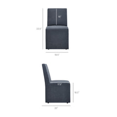 Tessera Denim Upholstered Linen-Blend Slipcovered Dining Chair - Ornate Home