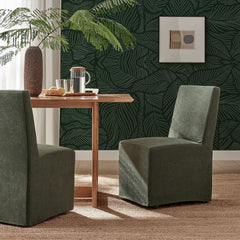 Tessera Sage Upholstered Linen-Blend Slipcovered Dining Chair - Ornate Home