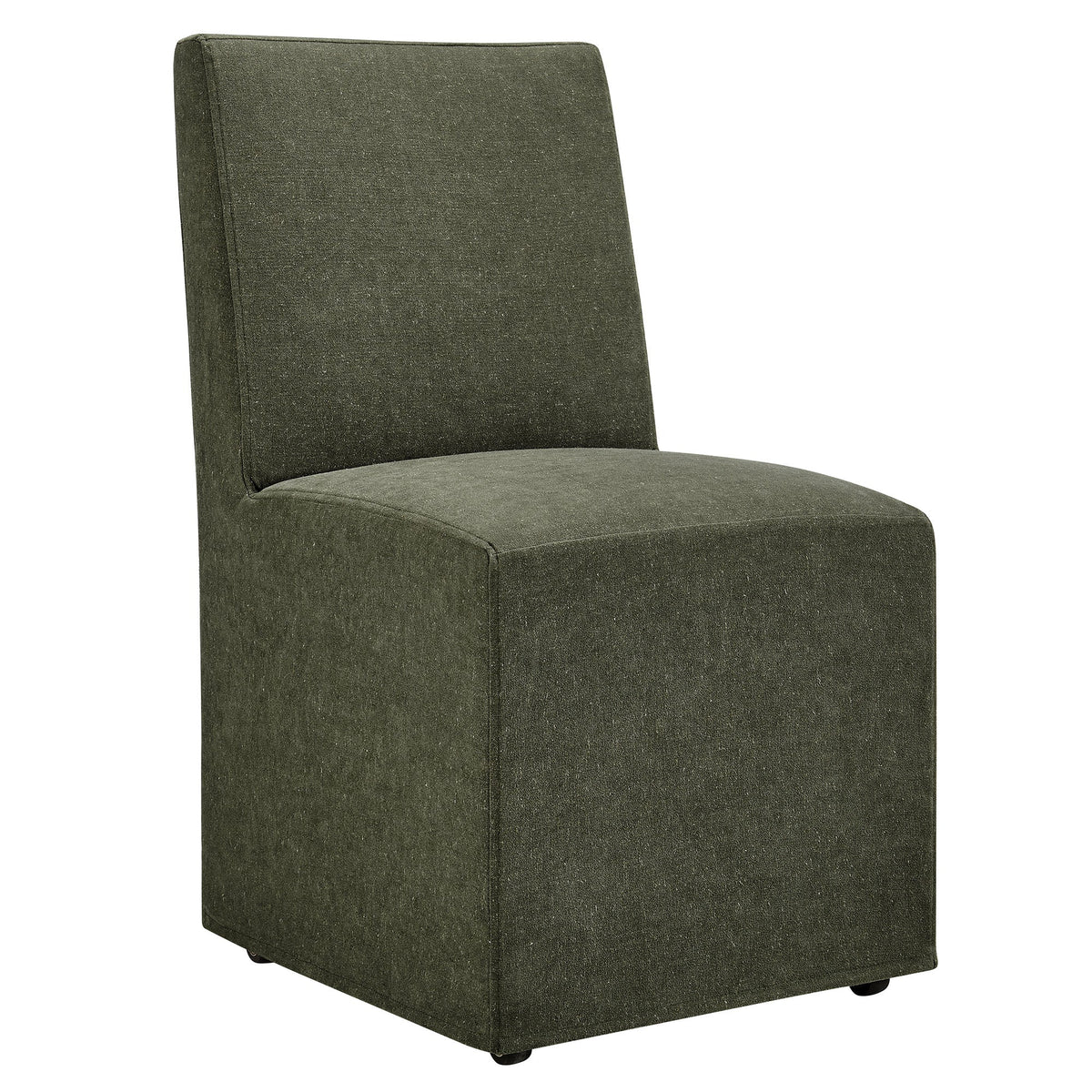 Tessera Sage Upholstered Linen-Blend Slipcovered Dining Chair - Ornate Home